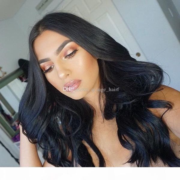 

body wave lace front human hair wigs for black women brazilian remy full lace wig with baby hair plucked full end, Black;brown