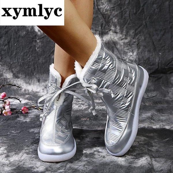 

boots women ankle flats shoes woman luxury pu leather flatform winter snow warm shoe chaussures femme zapatos mujer sapato d2247, Black