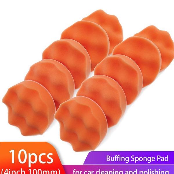 

10pcs/set 4inch 100mm wave buffing sponge pad polishing kit car wax wash polish pad all purpose for car bathroom bbyayg