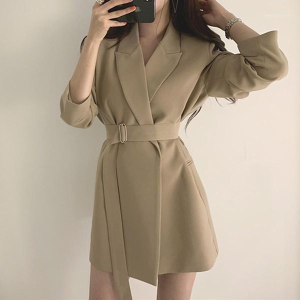

blazers suit retro belt korean 2020 casual ins coat women blazers and jackets1, White;black