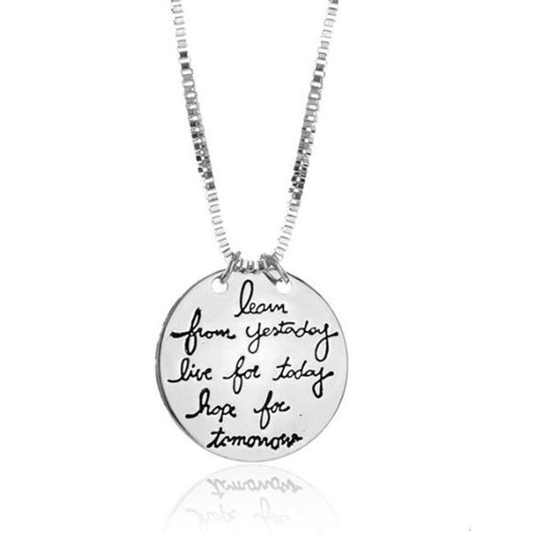 

you vintage silver love live the tomorrow life letter necklaces pendants charms collar choker statement for women jewelr