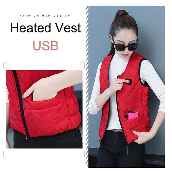 

outdoor t-shirts usb thermal electric heated vest women infrad battery jacket winter hiking warm clothing tactical, Gray;blue