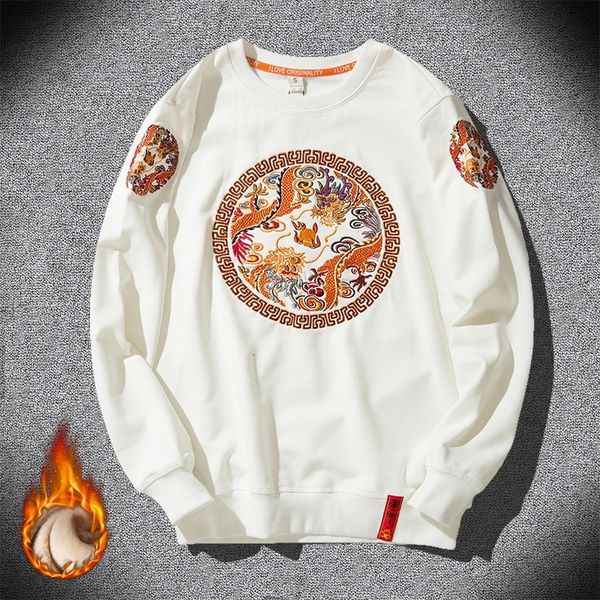 

2021 new casual hoodies of men embrodery dragon pullover fashion loose sweatshirt the retro chinese neck black hipster rxcs 7dws
