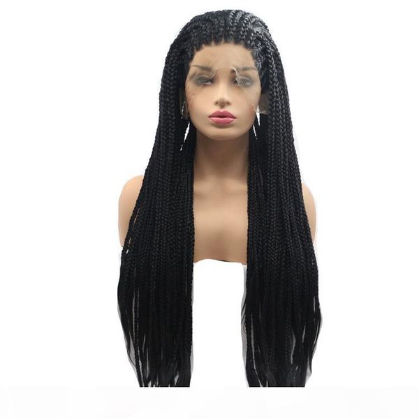 

nature black bomb twist glance dreadlock synthetic hair crochet braid omber lace front braiding women curly wigs thic fiber wig