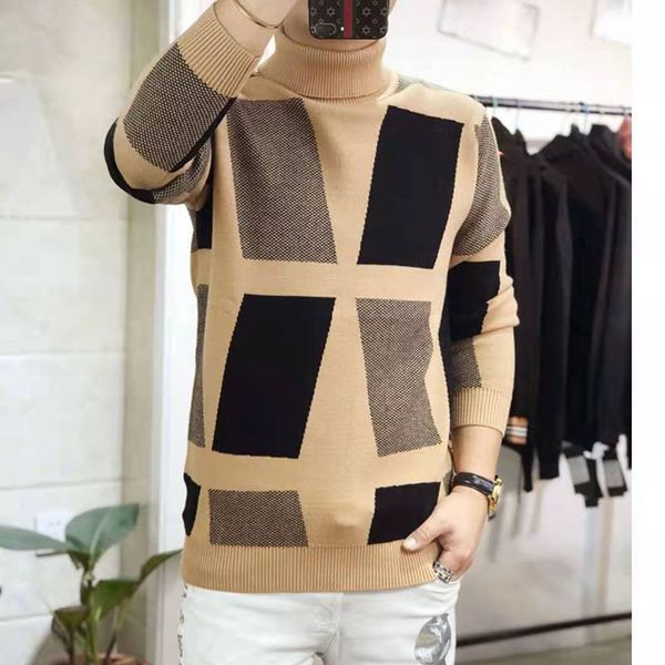 

new sweaters for men turtleneck cashmere sweat shirt crew neck mens jumper pull de luxe crew neck cotton hedging design sweaters men pullove, White;black