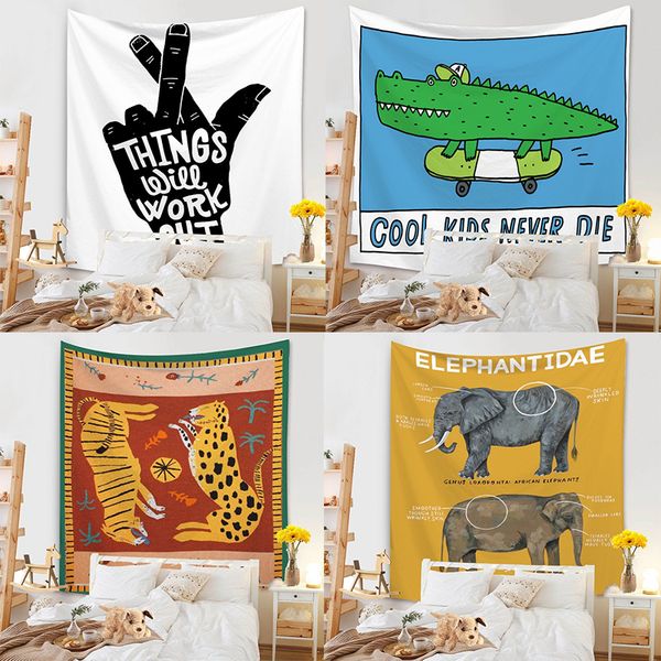 

letter gesture tapestry personality wall decoration fabric hanging painting bedroom bedside background wall hanging fabric
