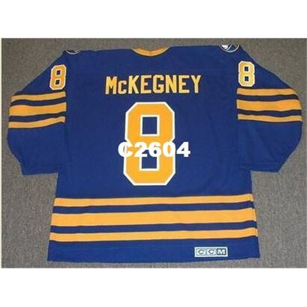 

mens #8 tony mckegney buffalo sabres 1980 ccm vintage retro hockey jersey or custom any name or number retro jersey, Black