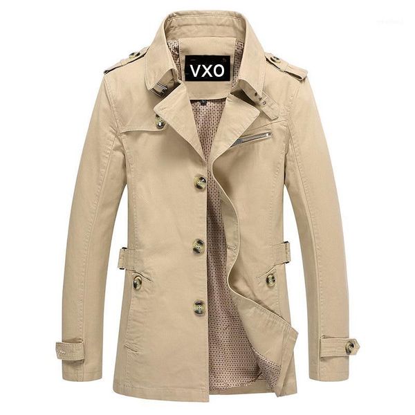 

men windbreaker. coat long section fashion trench coat jaqueta masculina veste brand casual fit overcoat outerwear 5xl1, Tan;black