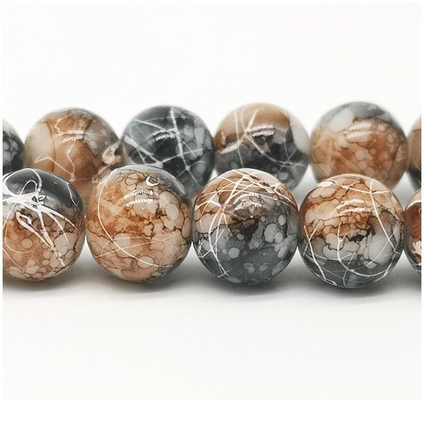 

wholesale 4/6/8/10mm pull white silk glass beads loose spacer beads painted charm for jewellery making diy bracelet&neck qylvyq