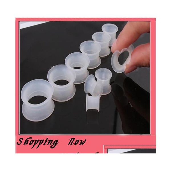 

clear sile double flare sile flesh tunnel ear plug b jllplw carshop2006, Silver