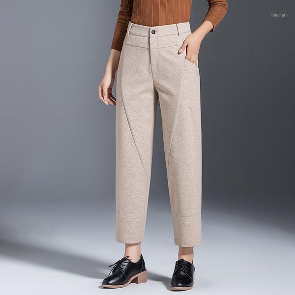 

2021 new winter fashion solid color girl pant casual cotton ladies pants trousers1, Black;white