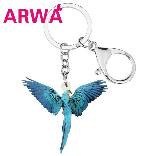 

keychains arwa acrylic flying macaw parrot big long bird animal keyring jewelry for women girls kids novelty gift bag decoration, Silver