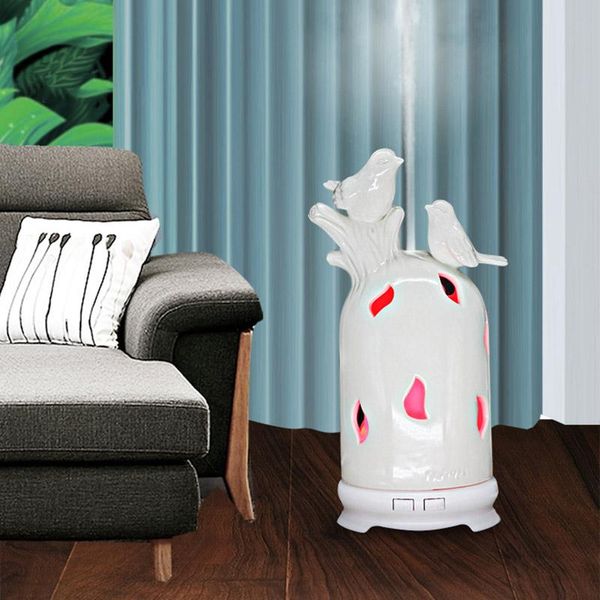 

humidifiers 120ml cute bird humidifier colorful led light gradient air ultrasonic humidification controller eu plug