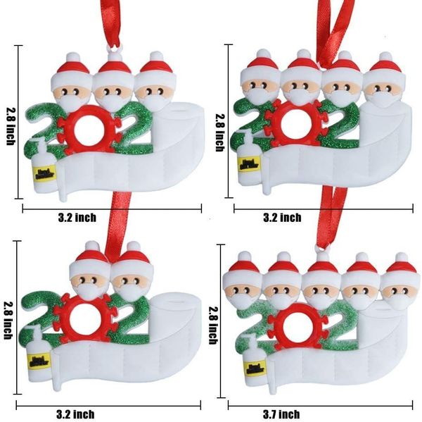 

christmas 2020 kit with hand sanitizer toilet paper, personalized 2-5 members name survived family ornament xmas tree