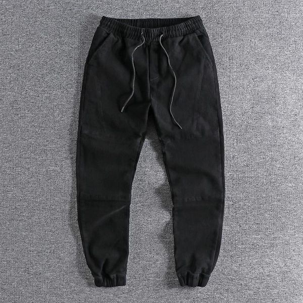 

2020 japanese versatile leggings men's fashion spring and autumn men's pants soft cotton loose casual overalls pants sale 05801, Black
