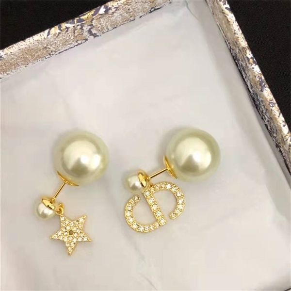 

85% off factory clearance home home star asymmetric diamond pearl earrings female fashion geometric earrings accessories, Golden