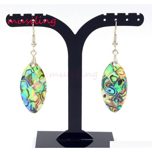 

rhombus round hollow natural abalone shell drop earrings charms ear accessories silver plated fas sqcafp dh_seller2010