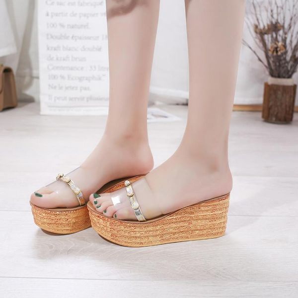 

corporis fashion new women sandals slingback high heels female shoes platform wedges women sandals summer slippers 2020 new, Black