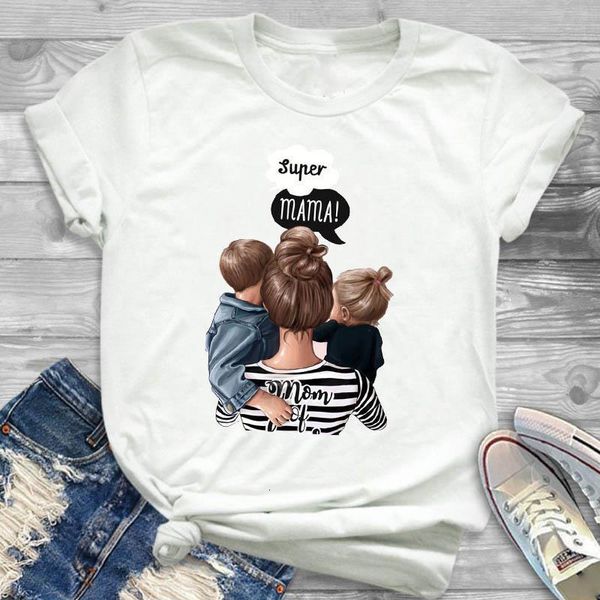 

2019 women shirt super mom striped female great mother cartoon fashion ladies womens sumer t t-shirt graphic printed tshirt, White