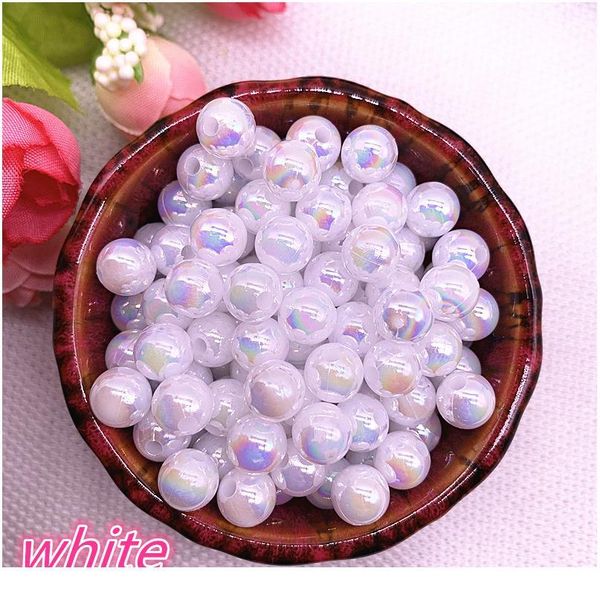 

new 6mm 8mm 10mm shining ab acrylic imitation pearls loose spacer beads for jewelry making diy earrings acc jllrgy