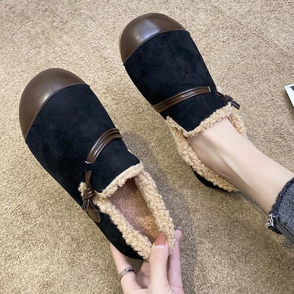 

women shallow mouth moccasin shoes casual female sneakers slip-on autumn round toe moccasins new retro slip on winter fall tpr, Black