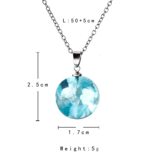

sky white cloud nature 2019 blue fashion women handmade resin ball moon pendant necklace transparent lady jewelry giftdz1v
