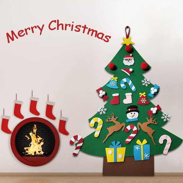 

diy felt christmas tree 2020 new year artificial tree wall hanging ornaments kids gifts toys xmas decoration for home wmtsxh xhhair