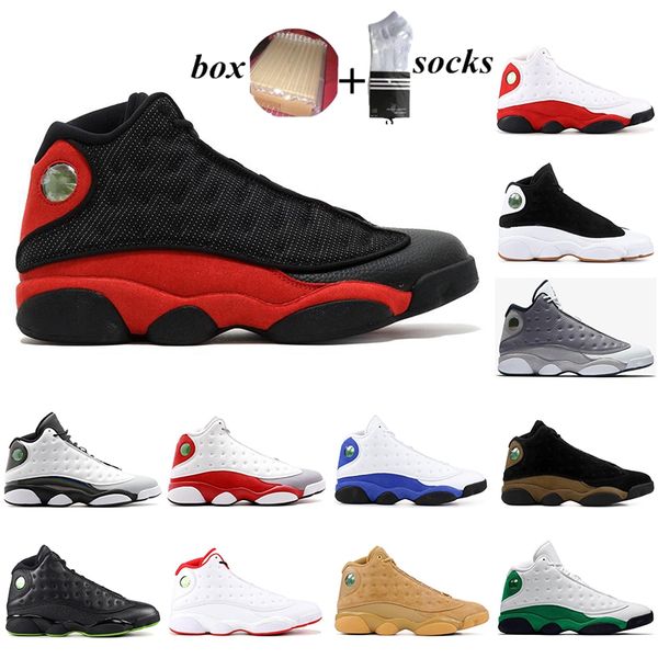 

with box playground jumpman 13 13s men basketball shoes phantom flint and gown island green barons bred sports sneakers mens womens 40-47, White;red