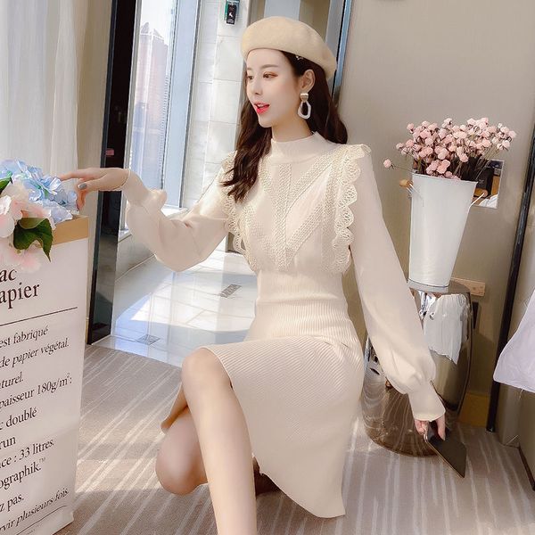 

new 2021 autumn fashion dressed in elegant mesh, girly suede flashlight, pale neck, loose nightgown, y278 5n5b 2ww8, Black;gray