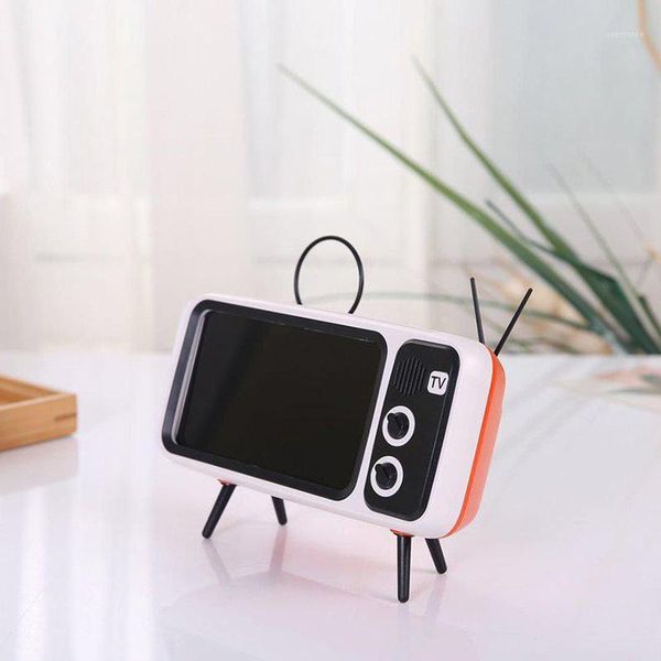 

portable speakers 3 in 1 wireless speaker retro tv mini bluetooth bass mobile phone holder po frame for gift blu1