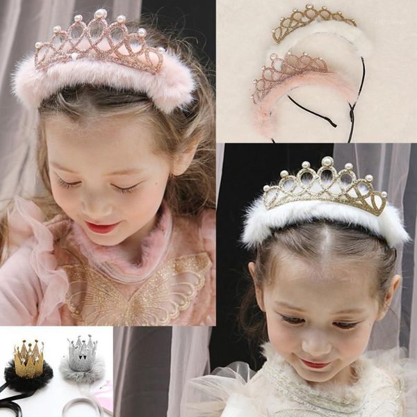 

baby hairband crystal tiara hairband kid girl bridal princess prom crown party accessiories princess prom crown headband1, Slivery;white