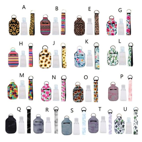 

keychains portable 1 oz refillable empty travel bottles with keychain holder set wristlet bottle container flip caps, Silver