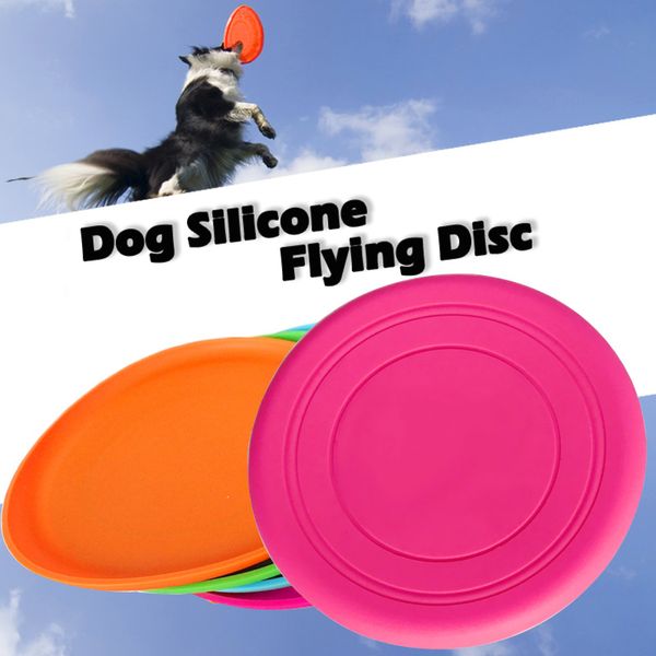 

dog flying discs puppy interactive trainning toy soft rubber flying saucer resistant chew pets supplies