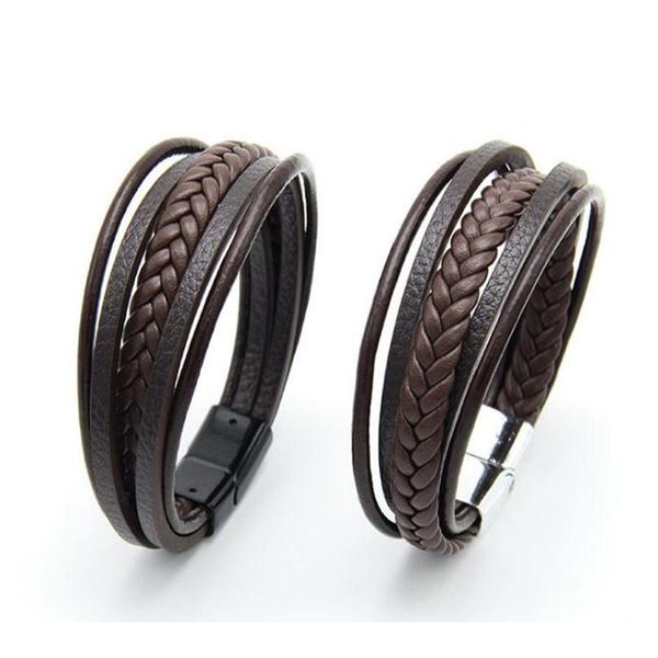 

zoshi braided blue color leather bracelets for men armband heren trendy genuine leather bracelets with magneti jllcdb, Golden;silver