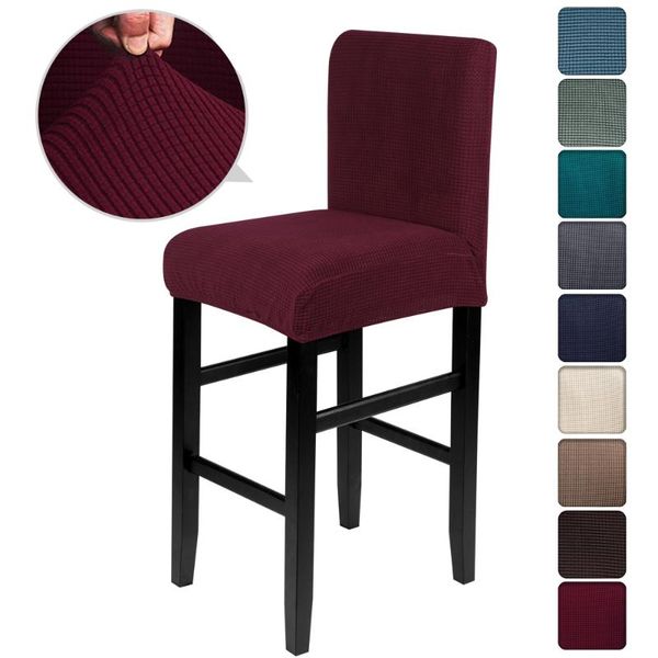 

chair covers solid jacquard spandex bar stool seat protector slipcovers anti-dirty removable forel banquet