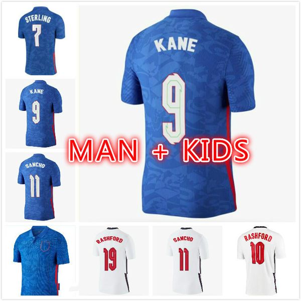 

2020 kane rashford soccer jersey 2021 kane sterling vardy rashford dele 20 21 national teams football shirt men + kids kit uniforms, Black;yellow