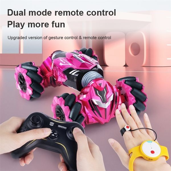 

christmas stunt rc car gesture sensing twisting drift double-sided stunt vehicle super cool off-road high speed 4wd children toy 201212