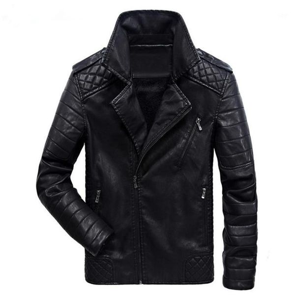

new men's leather jackets and europe and the americas leisure motorcycle leather jacket men coat clothes large size1, Black