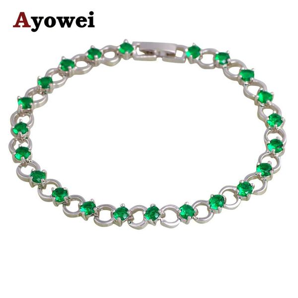 

charm bracelets style wholesale price romatic deep green peridot silver tone for women fashion jewelry tbs1092a, Golden;silver