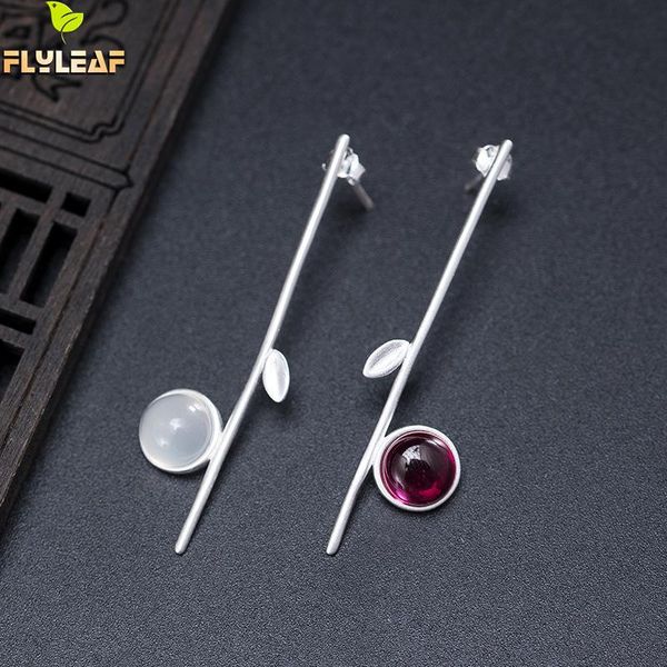 

dangle & chandelier 925 sterling silver asymmetry red corundum long earrings for women original handmade chinese style female vintage jewelr