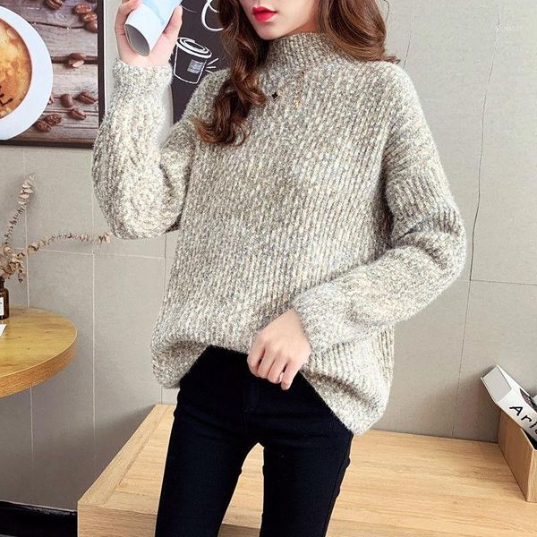 

mink velvet turtleneck sweater women autumn and winter 2019 new hedging thick chenille sweater casual tide1, White;black