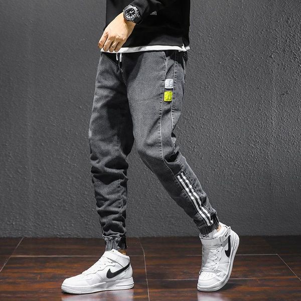 

men's jeans winter and haren men with velvet thick warm sports pants youth trend bundle foot cargo wholesale, Blue