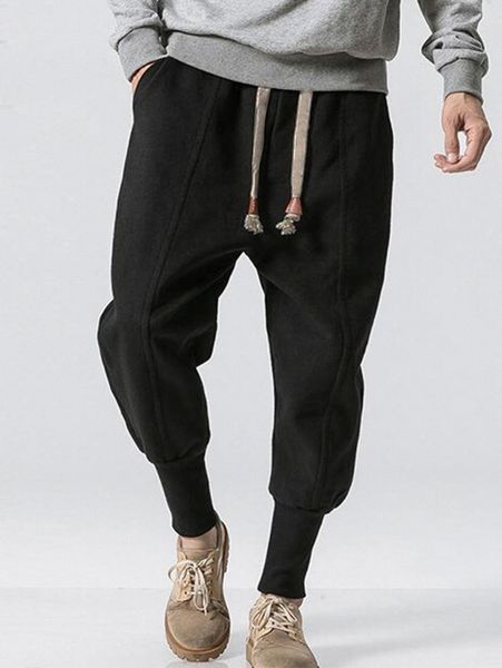 

men drawstring waist sweatpants u82z#, Black