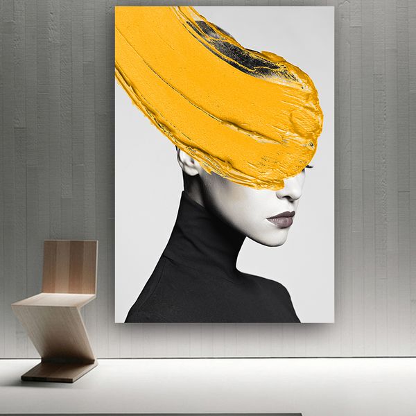 

poster fashion woman creative canvas masked abstract wall art print scandinavian painting picture home decoration