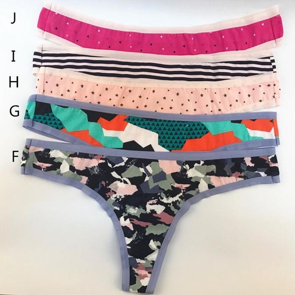

women's panties l-2xl plus size cotton printed women's t-back/t-shaped 18-color panties1, Black;pink