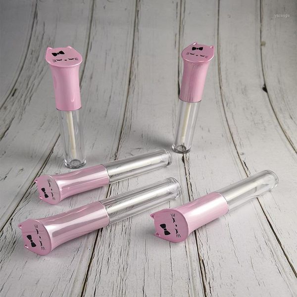 

5 ml lipgloss wand tubes cat shaped pink gold lipgloss packaging cosmetic container diy empty lip gloss tubes 10pcs 30pcs1