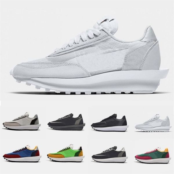 

white nylon pine green gusto pigeon nyc pigeon x ldv waffle daybreak trainers mens running shoes jogging women men sports sneakers 36-45