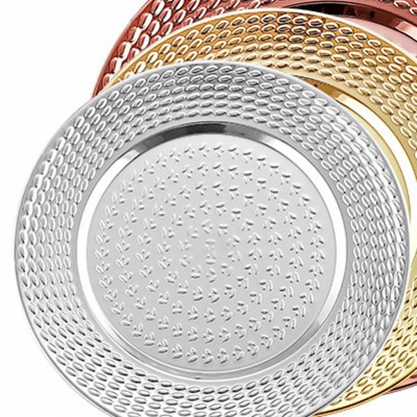 

28cm stainless steel plates lace dishes reusable fruits tray display kitchen tool tableware 11 4hf uu