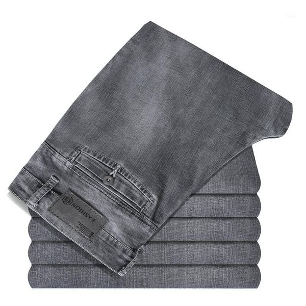 

brand jeans retro nostalgia straight denim jeans men plus size 28-40 casual men long pants trousers brand biker jean1, Blue