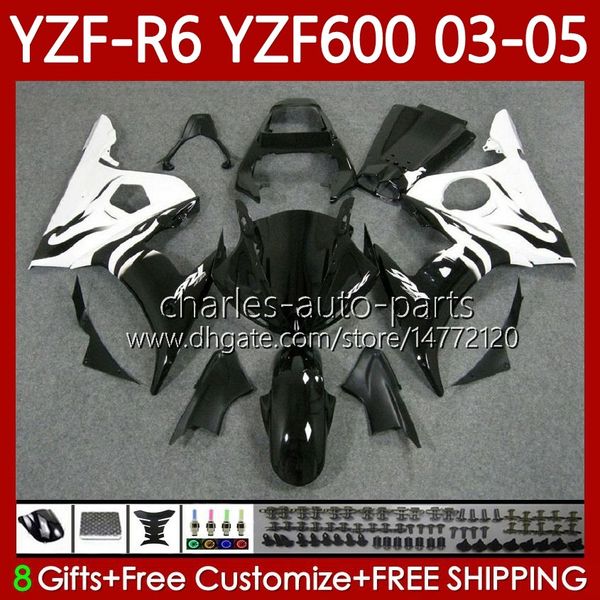 YAMAHA YZF-R6 YZF R 6 600 CC YZF600 YZFR6 03 04 05 Vücut 95NO.8 YZF R6 600CC 2003 2004 2005 Cowclcle YZF-600 03-05 Motosiklet Çizim Seti Beyaz Alevler